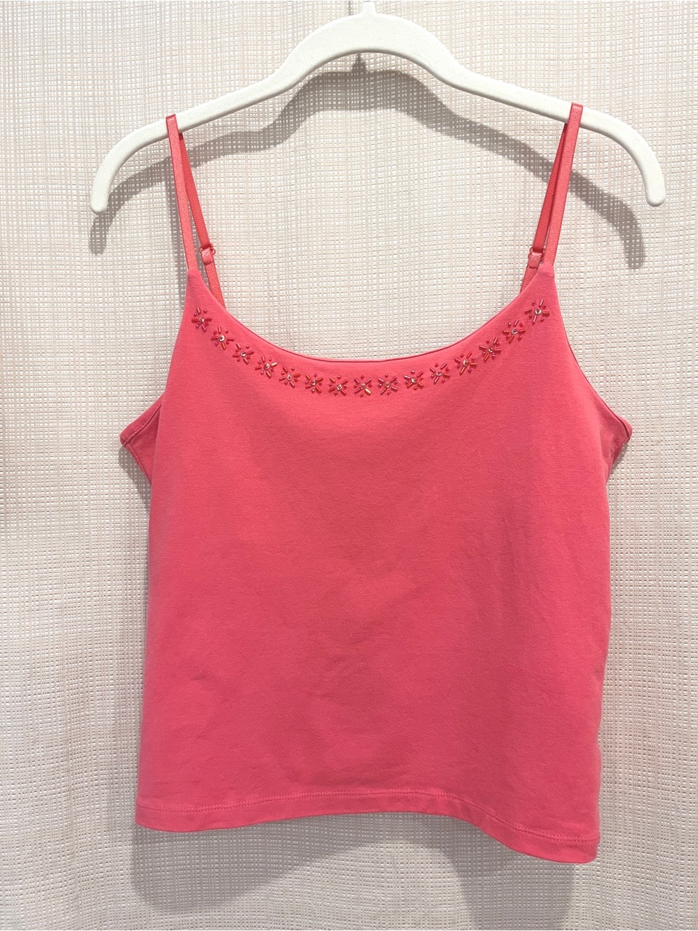 Vintage Liz Claiborne y2K Knit Cami Beading Detail Adjustable Straps
